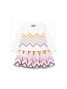 Abito per neonata Missoni Kids bianco con motivo a zigzag MZ1000 Z3672 102 MISSONI KIDS 