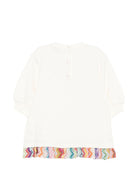 Abito per neonata Missoni Kids bianco con orlo con dettaglio a zigzag MZ1020 Z3183 102 MISSONI KIDS 