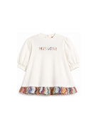 Abito per neonata Missoni Kids bianco con orlo con dettaglio a zigzag MZ1020 Z3183 102 MISSONI KIDS 