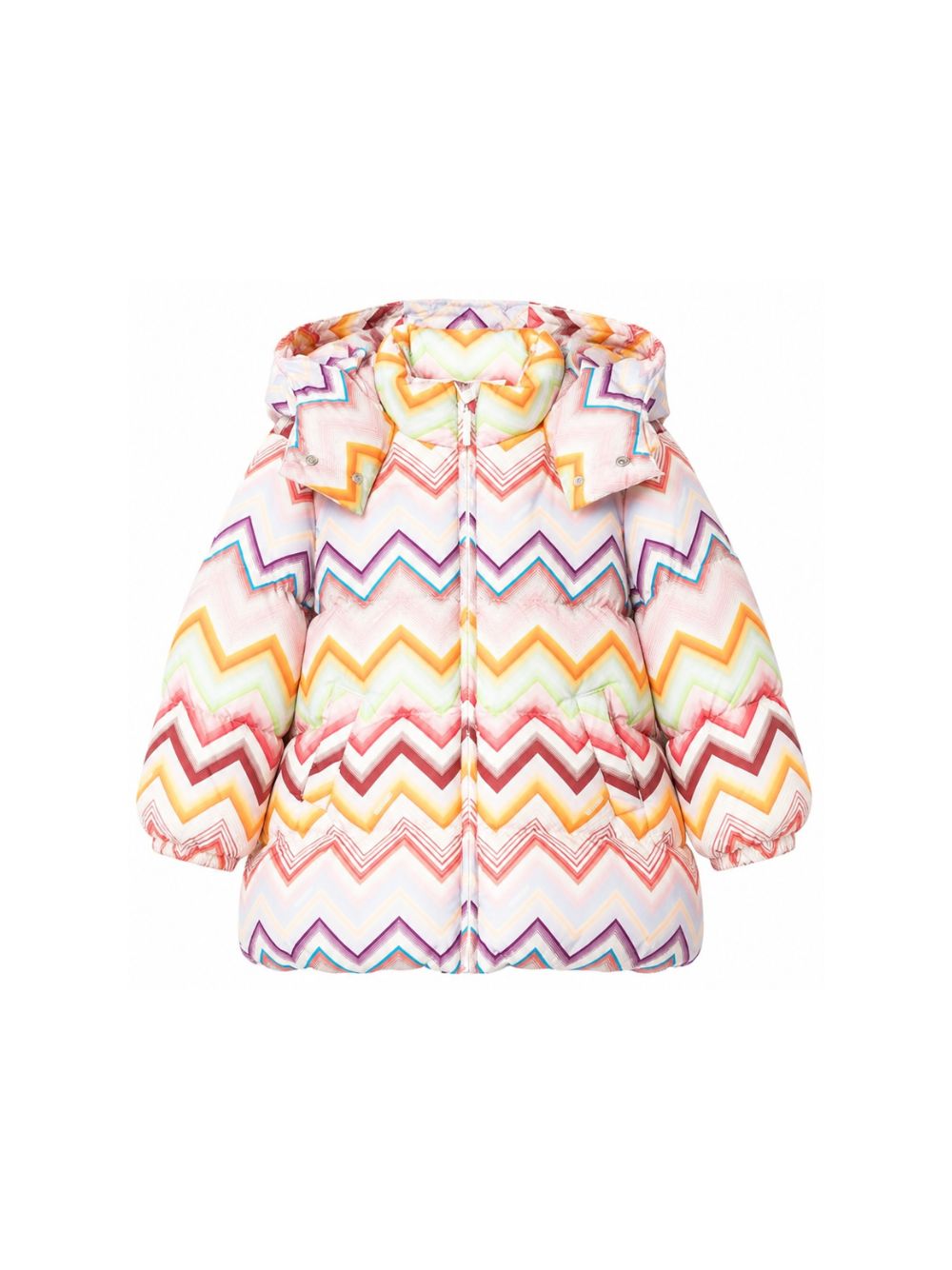 Piumino per bambina Missoni Kids multicolore con stampa a zigzag MZ2A10 N0443 999 MISSONI KIDS 