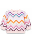 Felpa per neonata Missoni Kids multicolore con stampa zigzag all-over MZ4000 Z4078 999 MISSONI KIDS 