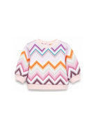 Felpa per neonata Missoni Kids multicolore con stampa zigzag all-over MZ4000 Z4078 999 MISSONI KIDS 
