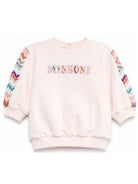 Felpa per neonata Missoni Kids rosa con logo ricamato sul davanti MZ4030 Z3183 508 MISSONI KIDS 