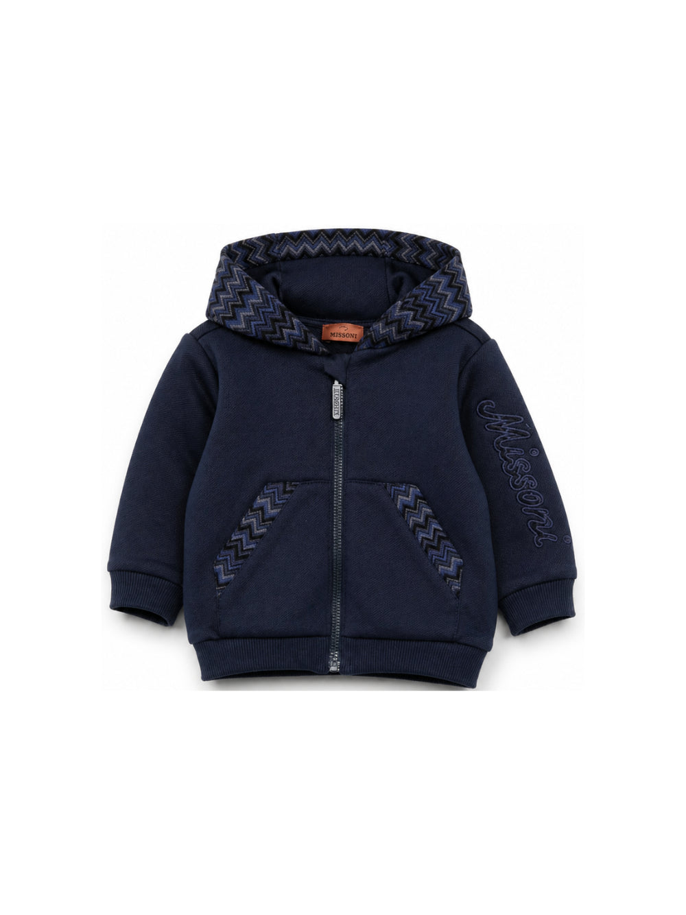 Felpa per neonato Missoni Kids blu con decorazione a zig-zag MZ4330 Z3183 617 MISSONI KIDS 