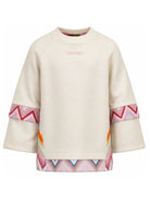 Felpa per bambina Missoni Kids bianca con inserti con motivo chevron MZ4A40 Z3183 102MC MISSONI KIDS 