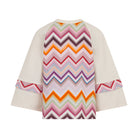 Felpa per bambina Missoni Kids bianca con inserti con motivo chevron MZ4A40 Z3183 102MC MISSONI KIDS 