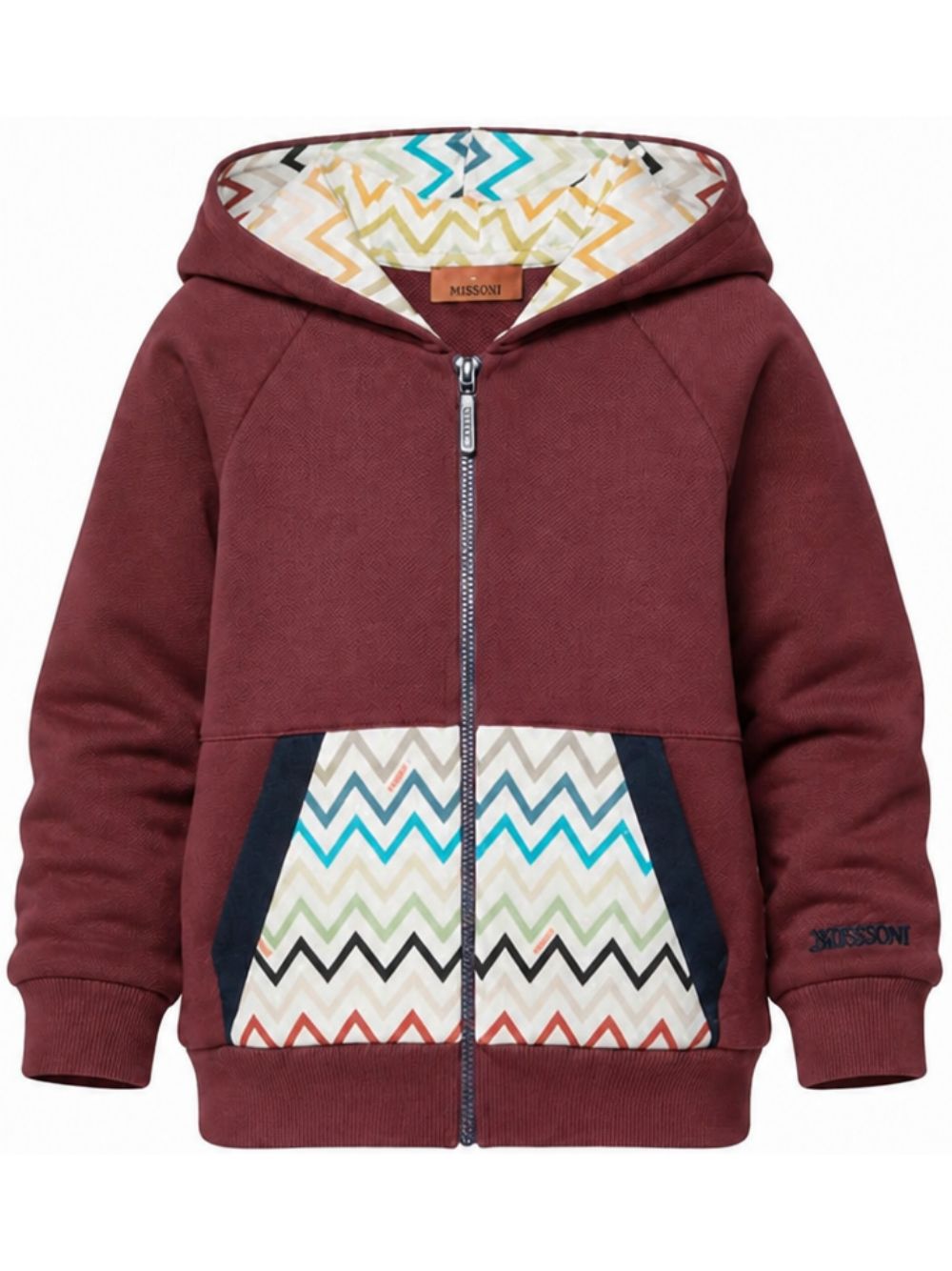 Felpa per bambino Missoni Kids rossa con dettagli con motivo a zigzag MZ4H10 Z3183 530 MISSONI KIDS 