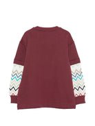 Felpa per bambino Missoni Kids bordeaux con maniche a contrasto MZ4H30 Z3183 530 MISSONI KIDS 