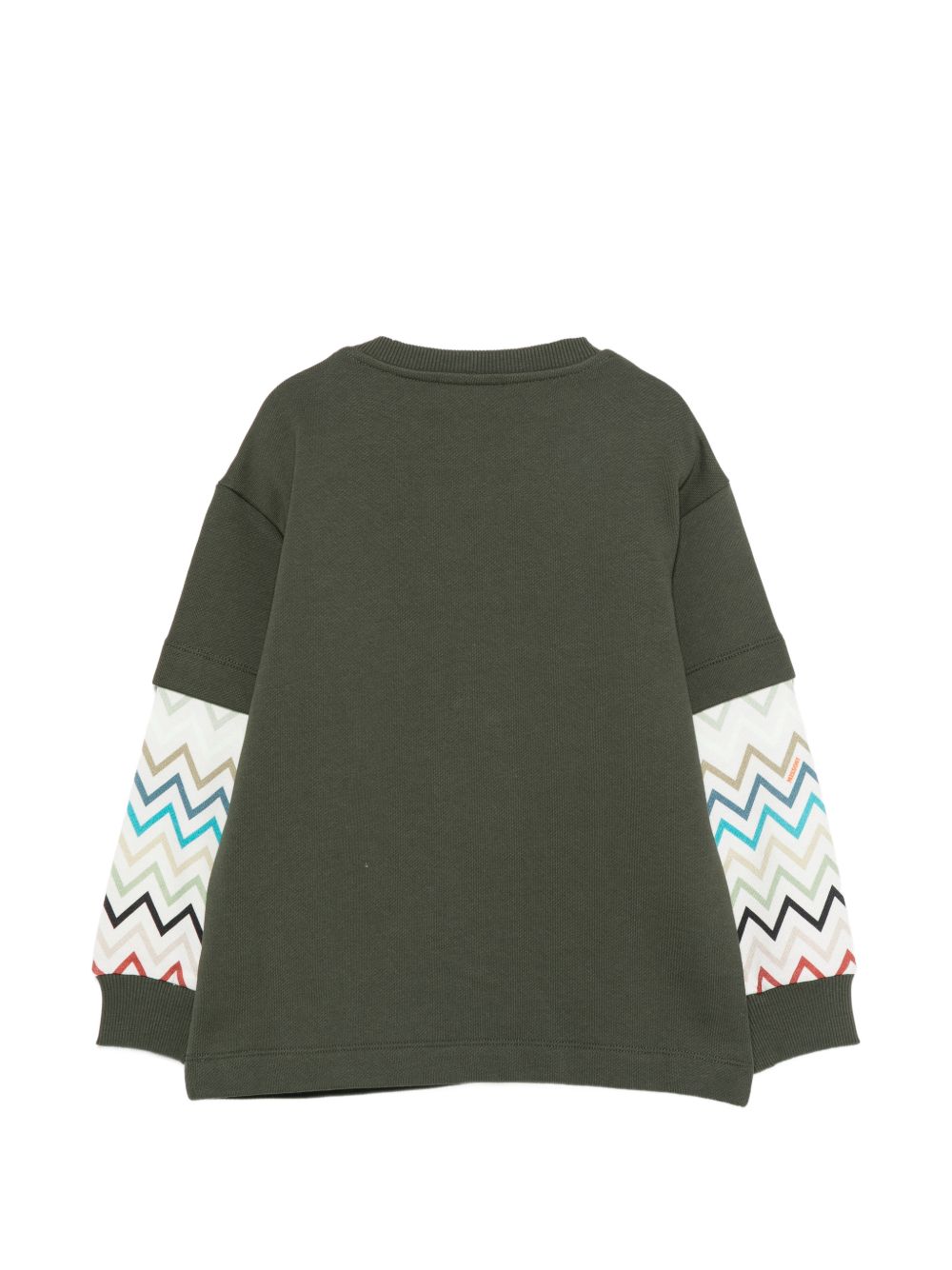 Felpa per bambino Missoni Kids verde con maniche a contrasto MZ4H30 Z3183 70J MISSONI KIDS 