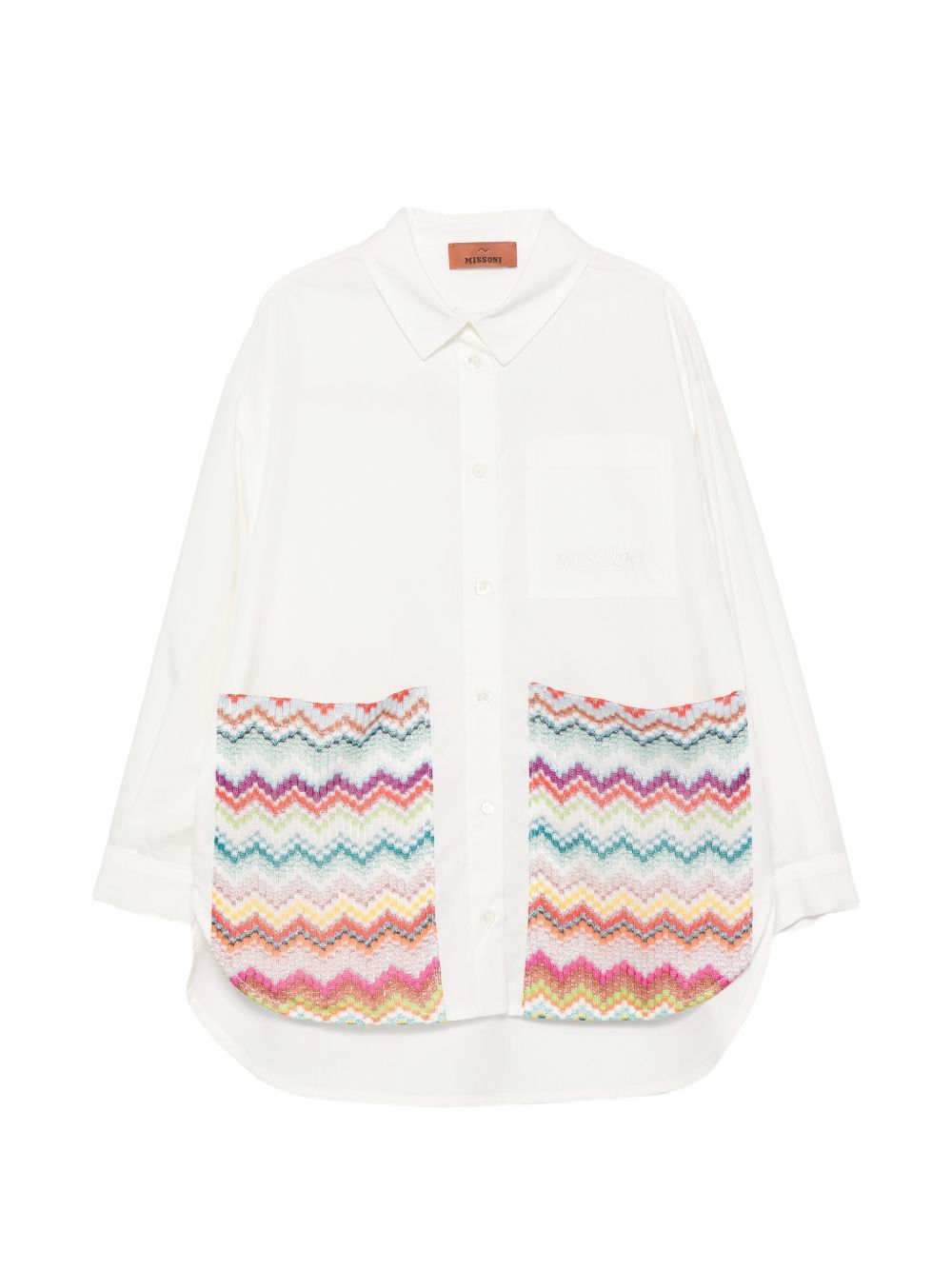 Camicia per bambina Missoni Kids bianca a zigzag MZ5A00 P0013 101 MISSONI KIDS 