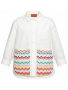Camicia per bambina Missoni Kids bianca a zigzag MZ5A00 P0013 101 MISSONI KIDS 