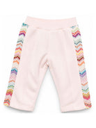 Pantaloni per neonata Missoni Kids rosa con motivo a zig-zag MZ6020 Z3183 508 MISSONI KIDS 