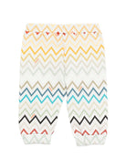 Pantaloni sportivi per neonato Missoni Kids bianchi con motivo a zigzag MZ6300 Z3183 102MC MISSONI KIDS 