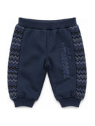 Pantaloni per neonato Missoni Kids blu con inserti con design a zig-zag MZ6350 Z3183 617 MISSONI KIDS 