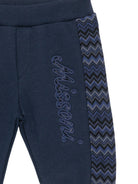 Pantaloni per neonato Missoni Kids blu con inserti con design a zig-zag MZ6350 Z3183 617 MISSONI KIDS 