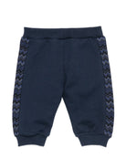 Pantaloni per neonato Missoni Kids blu con inserti con design a zig-zag MZ6350 Z3183 617 MISSONI KIDS 