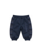 Pantaloni per neonato Missoni Kids blu con inserti con design a zig-zag MZ6350 Z3183 617 MISSONI KIDS 