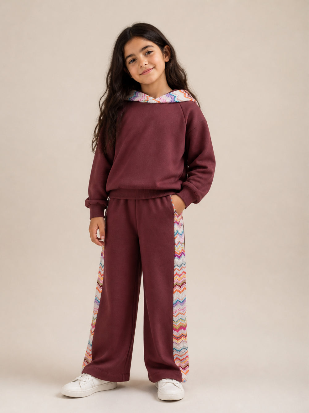 Pantaloni sportivi per bambina Missoni Kids bordeaux con bande laterali MZ6A00 Z3183 530 MISSONI KIDS 