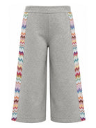 Pantaloni sportivi per bambina Missoni Kids grigia con inserti con motivo a zig-zag MZ6A60 Z4104 806AG MISSONI KIDS 