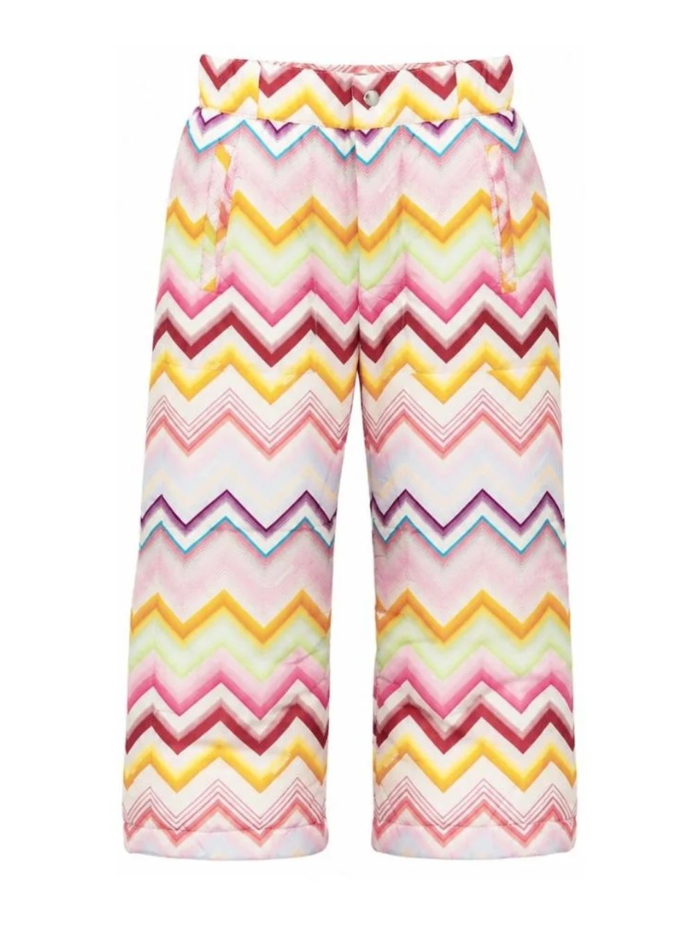 Pantaloni affusolati per bambina Missoni Kids multicolore con stampa a zigzag MZ6A70 N0443 999 MISSONI KIDS 