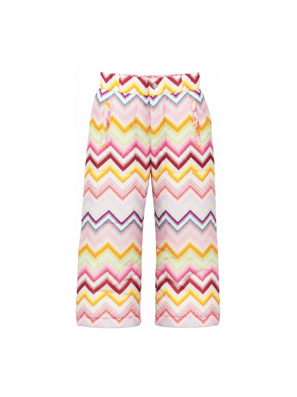 Pantaloni affusolati per bambina Missoni Kids multicolore con stampa a zigzag MZ6A70 N0443 999 MISSONI KIDS 