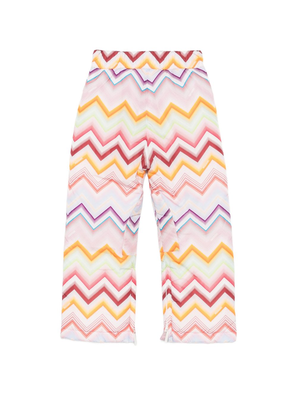 Pantaloni affusolati per bambina Missoni Kids multicolore con stampa a zigzag MZ6A70 N0443 999 MISSONI KIDS 