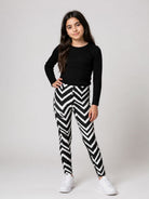 Leggings per bambina Missoni Kids nero con stampa a zigzag MZ6B30 Z4154 930BG MISSONI KIDS 