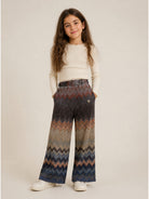 Pantaloni per bambina Missoni KIids multicolore con motivo a zigzag MZ6B50 Q0121 620MC MISSONI KIDS 