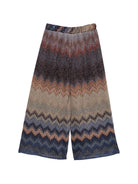 Pantaloni per bambina Missoni KIids multicolore con motivo a zigzag MZ6B50 Q0121 620MC MISSONI KIDS 
