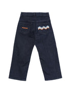 Jeans per bambina Missoni Kids blu con ricamo a zigzag sul retro e ricamo logo sul retro MZ6B70 D0004 621 MISSONI KIDS 