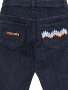 Jeans per bambina Missoni Kids blu con ricamo a zigzag sul retro e ricamo logo sul retro MZ6B70 D0004 621 MISSONI KIDS 
