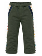 Pantaloni per bambino Missoni Kids verde con bande laterali a zigzag MZ6H10 Z3183 70J MISSONI KIDS 