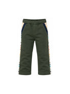Pantaloni per bambino Missoni Kids verde con bande laterali a zigzag MZ6H10 Z3183 70J MISSONI KIDS 