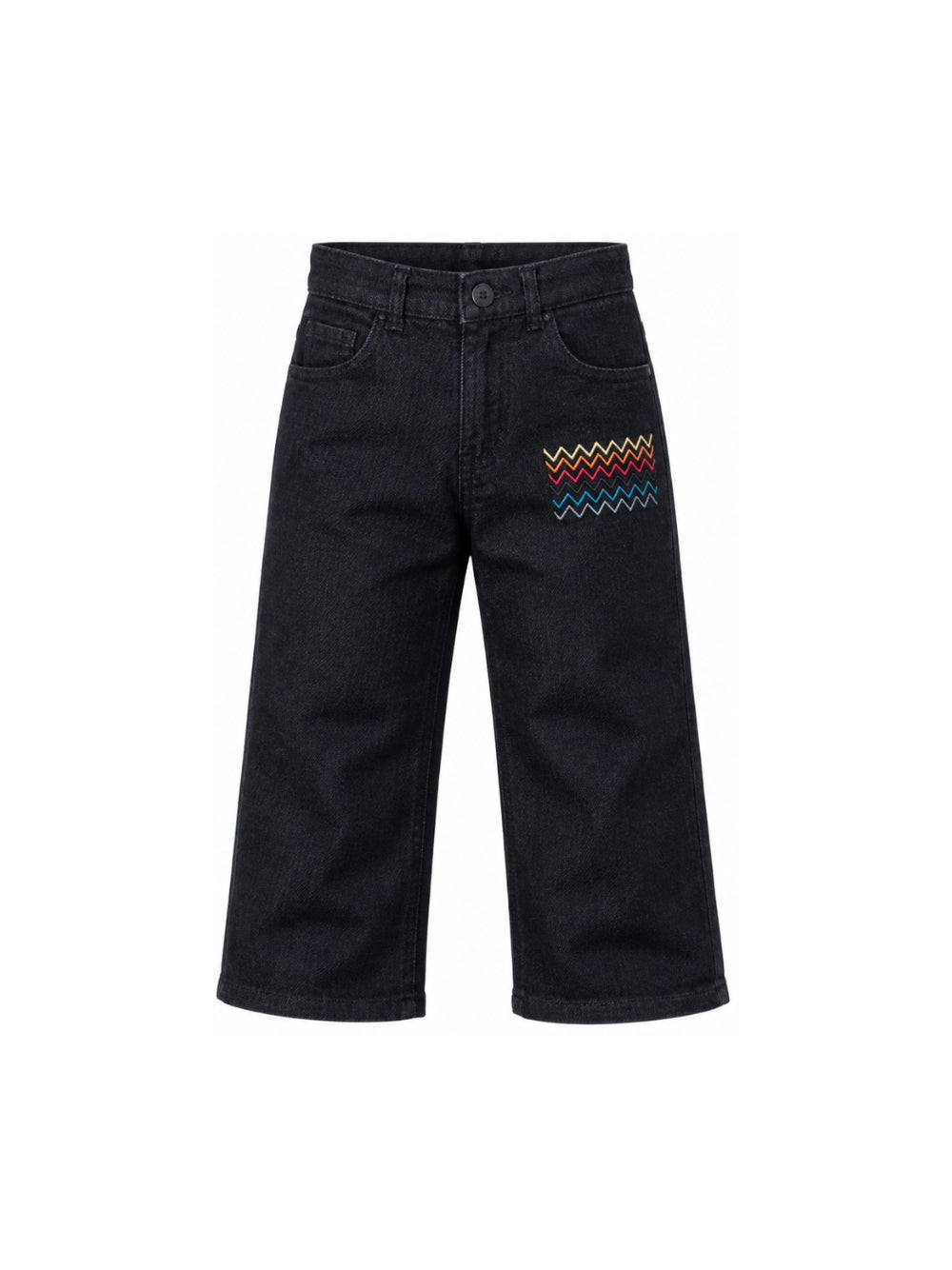 Jeans per bambino Missoni Kids in denim blu con tasca con ricamo a zigzag MZ6H40 Z3664 620 MISSONI KIDS 