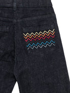 Jeans per bambino Missoni Kids in denim blu con tasca con ricamo a zigzag MZ6H40 Z3664 620 MISSONI KIDS 