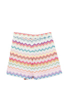 Shorts per bambina Missoni Kids multicolore con motivo a zigzag MZ7A11 Q0114 999 MISSONI KIDS 