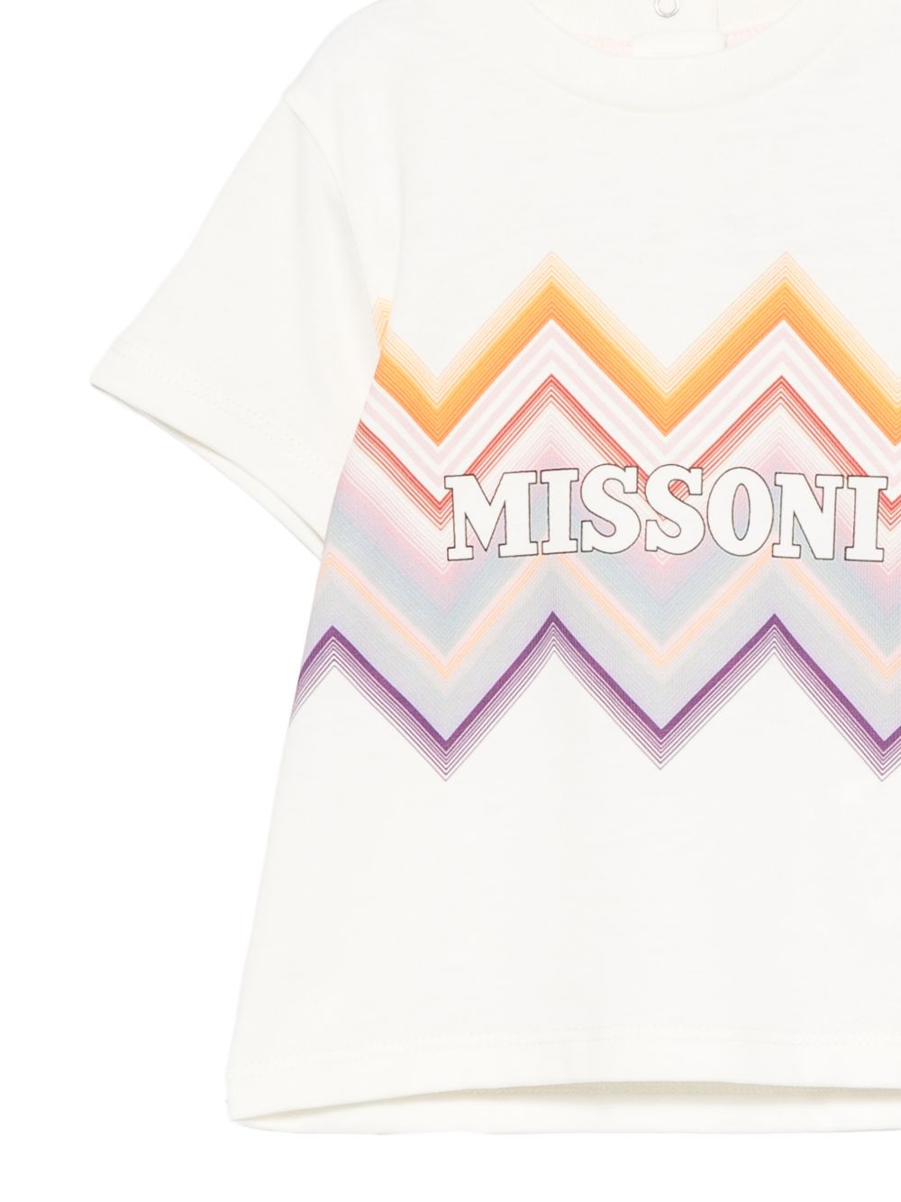 T-shirt per neonati Missoni Kids bianca con stampa zigzag MZ8001 Z3672 102 MISSONI KIDS 