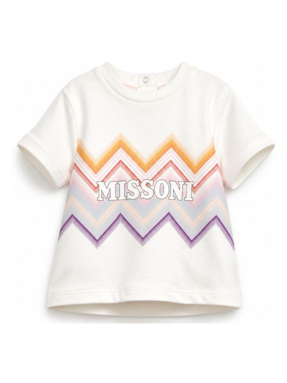T-shirt per neonati Missoni Kids bianca con stampa zigzag MZ8001 Z3672 102 MISSONI KIDS 