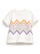 T-shirt per neonati Missoni Kids bianca con stampa zigzag MZ8001 Z3672 102 MISSONI KIDS 