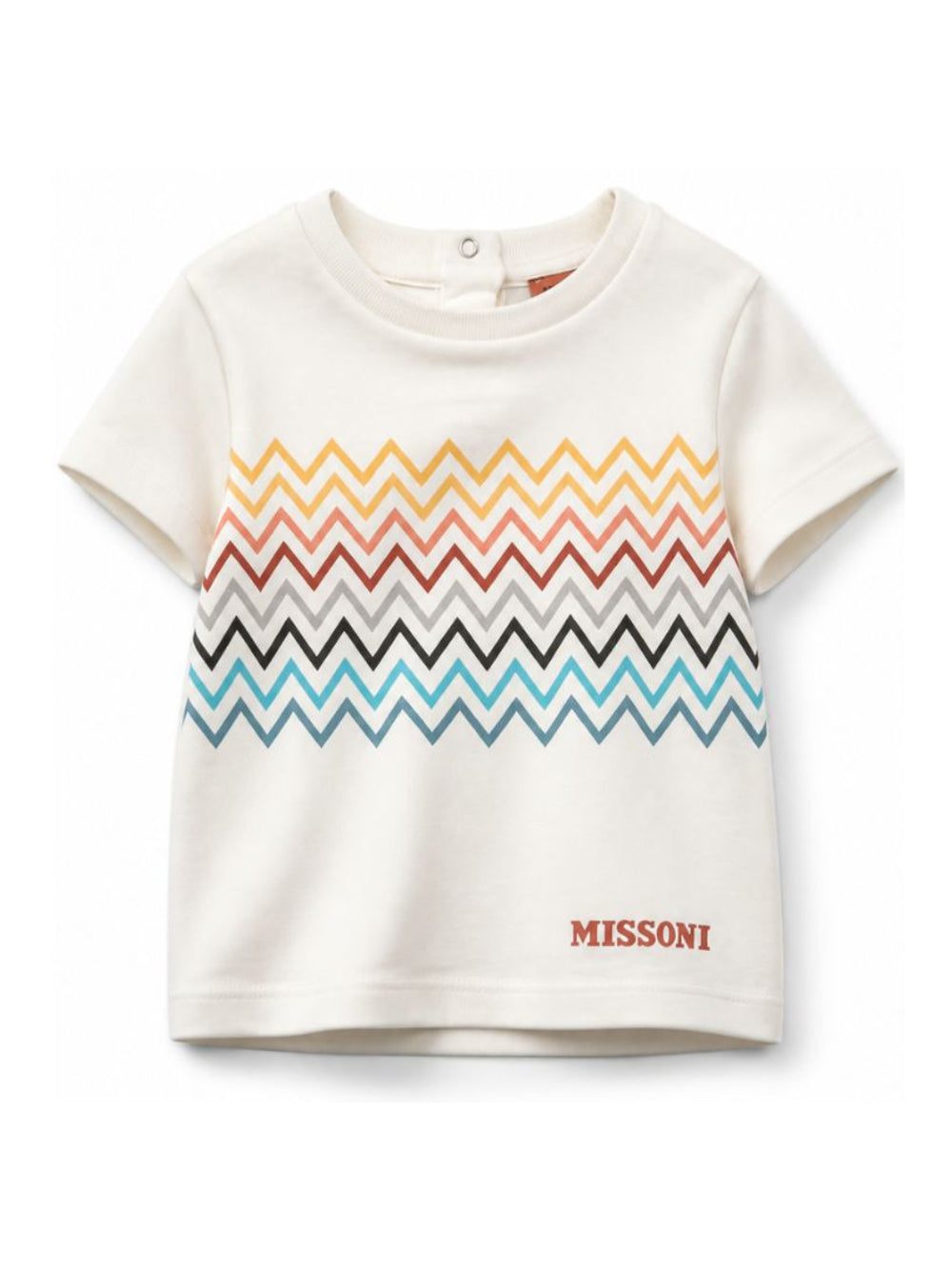 T-shirt per neonato Missoni Kids bianca con stampa zigzag MZ8301 Z3672 102 MISSONI KIDS 