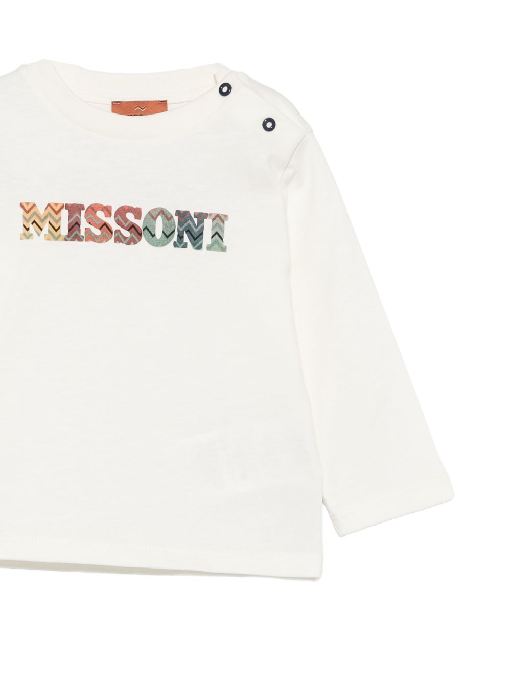 T-shirt per neonato Missoni Kids bianca con dettaglio logo a zigzag MZ8310 Z3672 102 MISSONI KIDS 