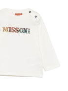 T-shirt per neonato Missoni Kids bianca con dettaglio logo a zigzag MZ8310 Z3672 102 MISSONI KIDS 