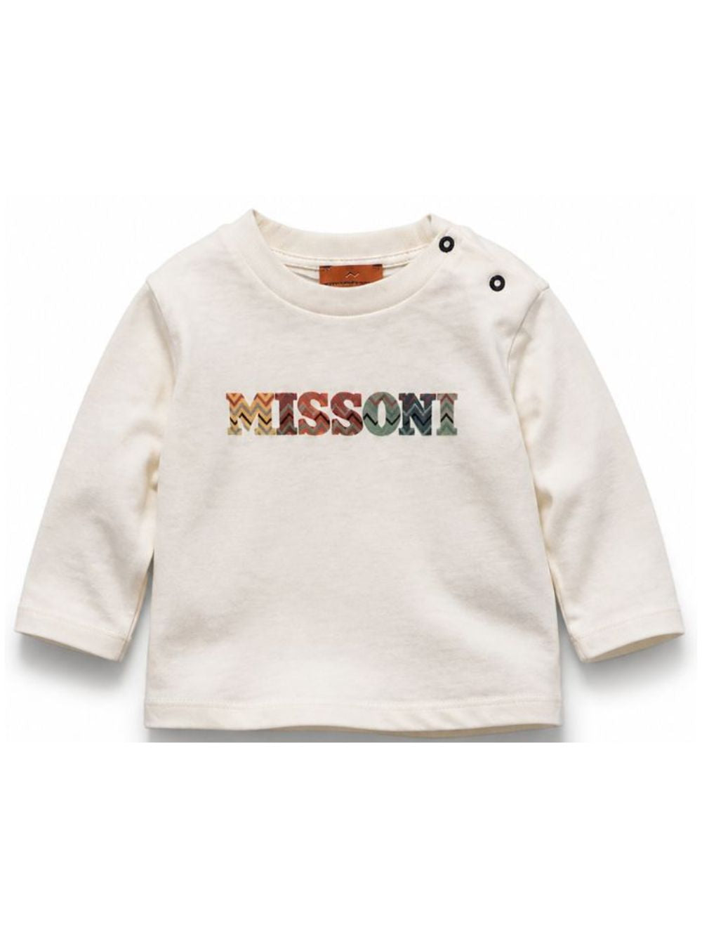 T-shirt per neonato Missoni Kids bianca con dettaglio logo a zigzag MZ8310 Z3672 102 MISSONI KIDS 