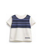 T-shirt per neonato Missoni Kids bianca con dettaglio a zigzag MZ8341 Z3672 102 MISSONI KIDS 