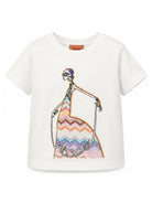 T-shirt per bambina Missoni Kids bianca con stampa grafica MZ8A41 Z3672 102 MISSONI KIDS 