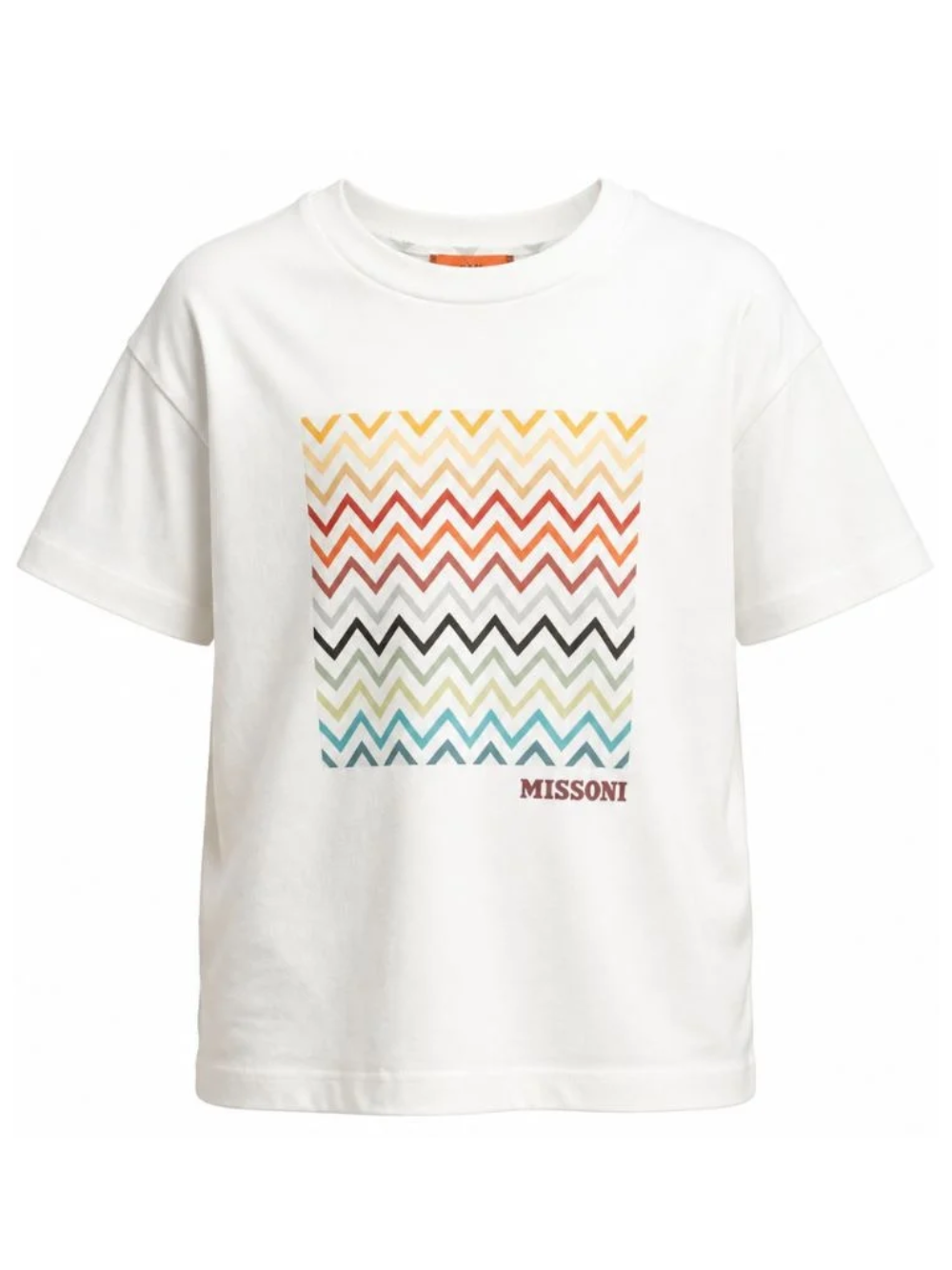 T-shirt per bambino Missoni Kids bianca con stampa zigzag MZ8H11 Z3672 102 MISSONI KIDS 