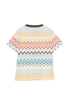 T-shirt per bambino Missoni Kids multicolore con stampa zigzag MZ8H21 Z4094 960MC MISSONI KIDS 