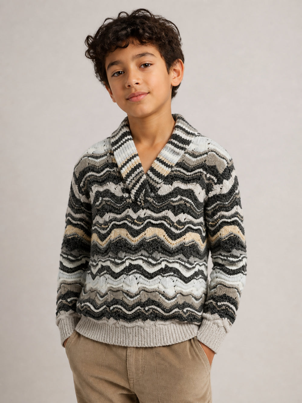 Maglione per bambini Missoni Kids multicolor con lavorazione a maglia MZ9A00 W0209 807MC MISSONI KIDS 