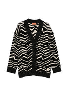 Cardigan per bambina Missoni Kids multicolor con motivo a zigzag MZ9A30 W0028 930BG MISSONI KIDS 