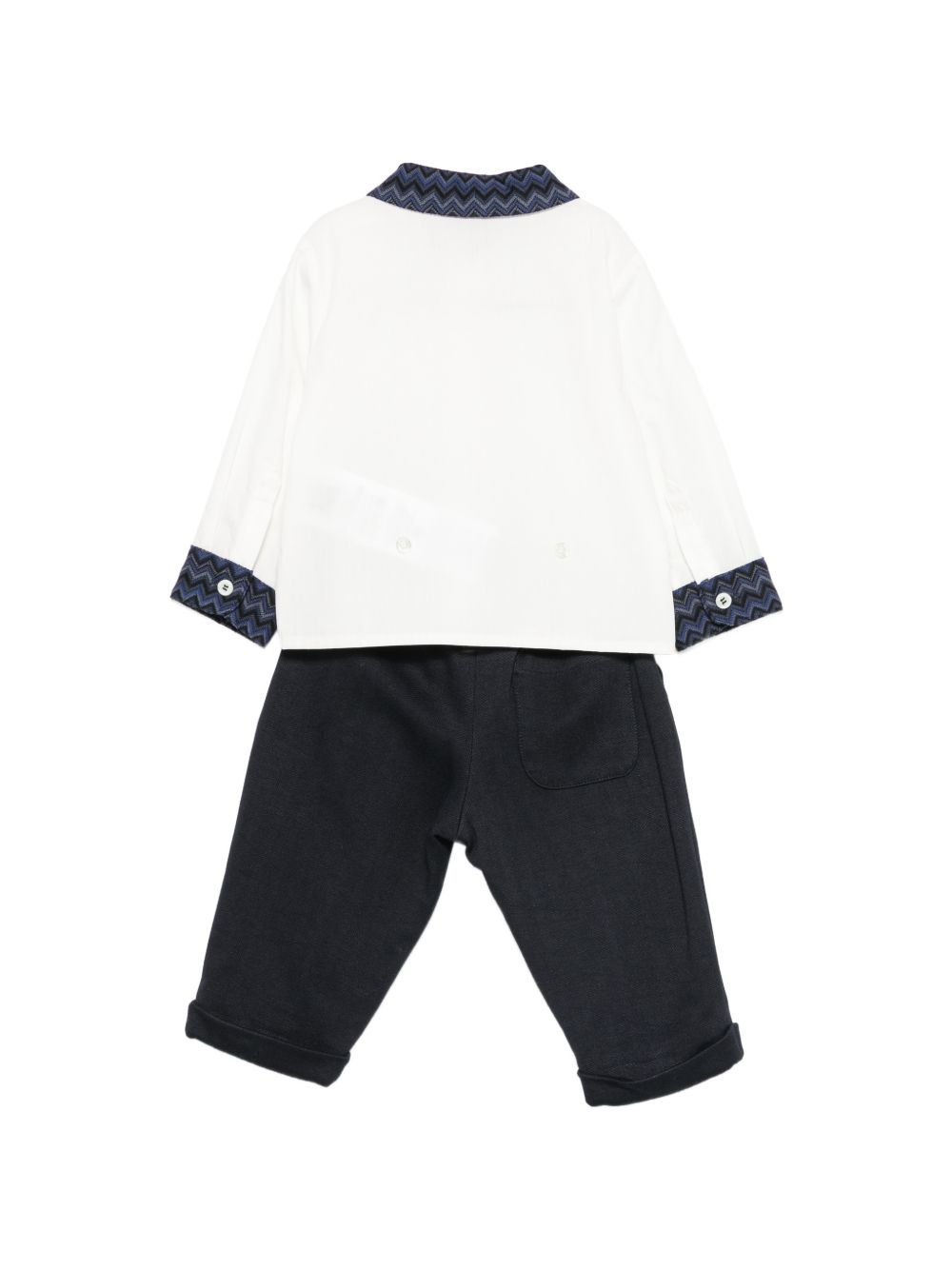 Set camicia e pantaloni per neonato Missoni Kids multicolore con inserti con decorazione a zig-zag MZA300 J0576 621AV MISSONI KIDS 